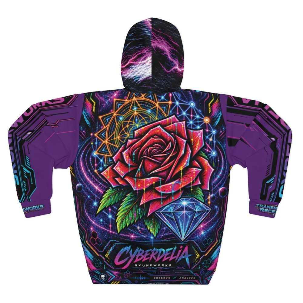 Purple Cyberdelia Orbital Skunk-One // All-Over Print Hoodie