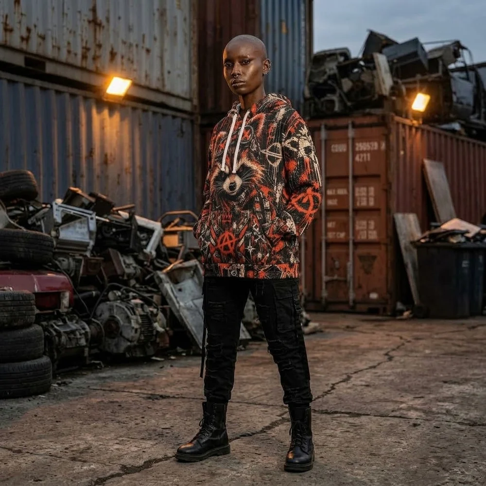 SCRAP ROYALTY Cyberdelia Crew | All-Over Print Hoodie