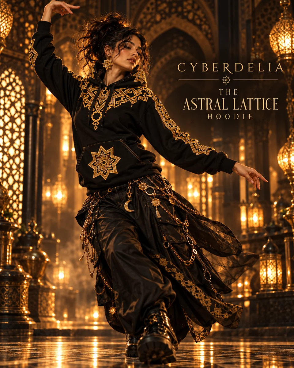 The Astral Lattice | Cyberdelia Skunkworks All-Over Print Hoodie