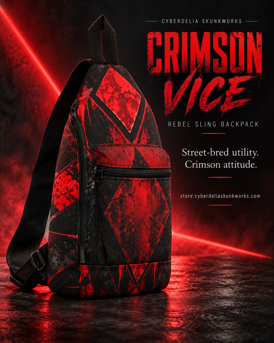 CRIMSON VICE Rebel Sling Backpack | Cyberdelia Skunkworks