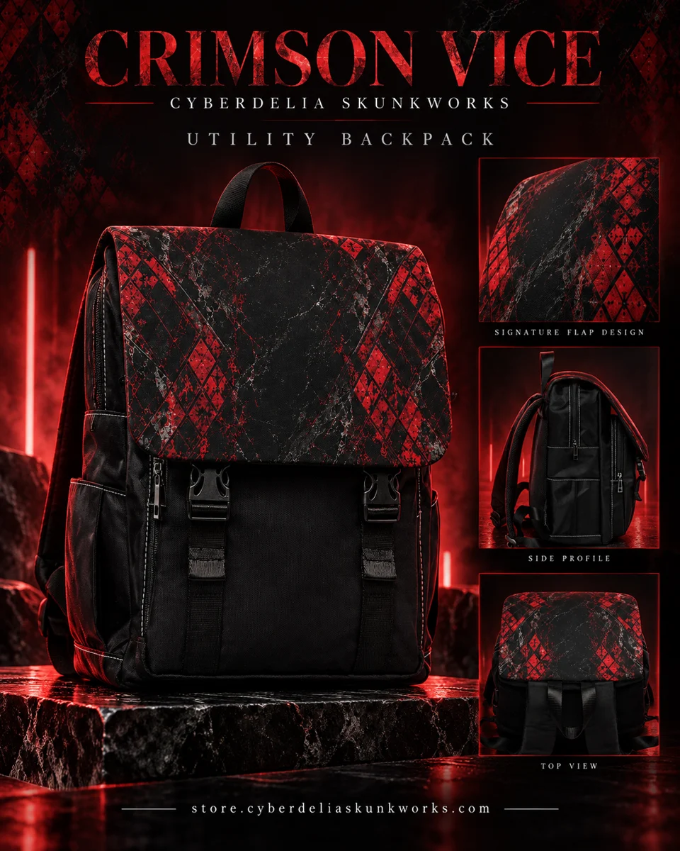 CRIMSON VICE Rebel Utility Backpack | Cyberdelia Skunkworks