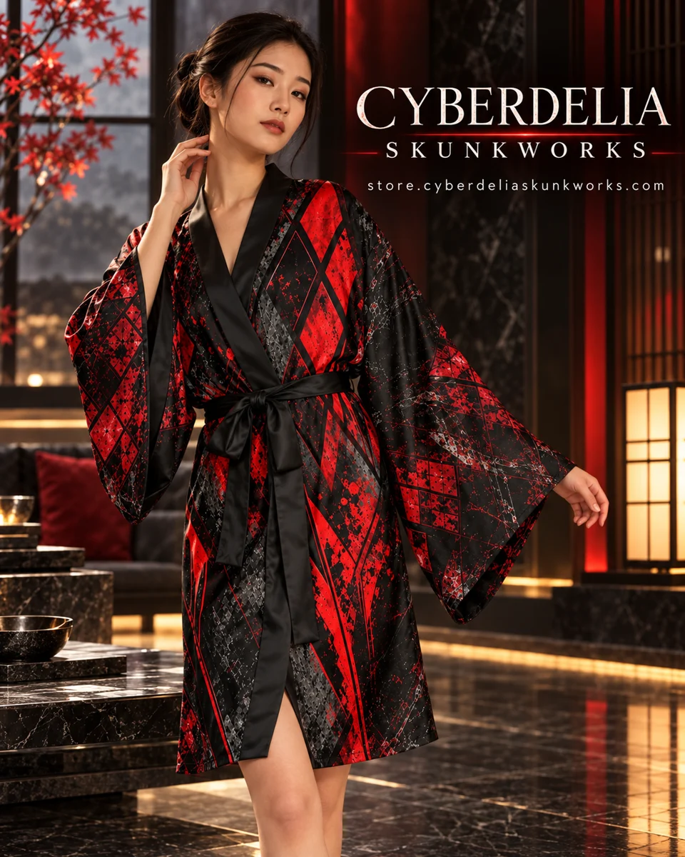 Crimson Vice Harlequin | Kimono Robe